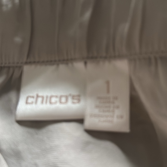 Chico's Serena Silky Maxi Skirt Womens Sz 1 /M Taupe Nude Satin Flowey fancy - Picture 4 of 6